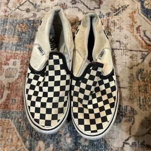 Vans Black and White Checkerboard Slip-Ons